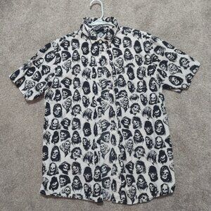Broken Promises Grim Reaper Button Down WHITE